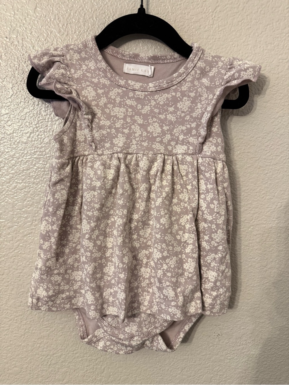 Jamie Kay Lilac Floral Ruffle-Sleeve Bodysuit